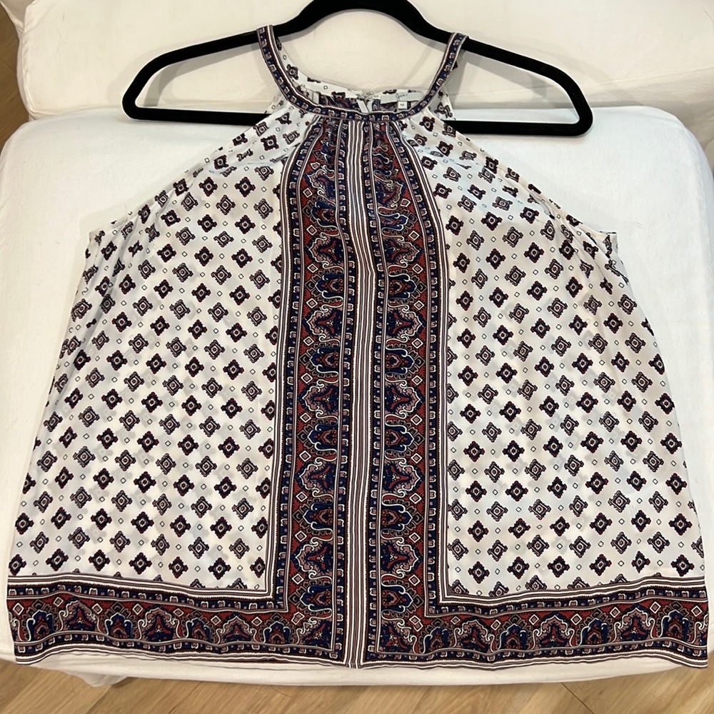 Joie Sleeveless Geometric Pattern Top